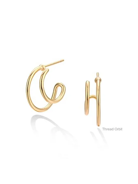 14K Gold Plated 925 Sterling Silver Post Stud Earrings Set Hypoallergenic