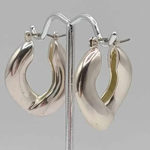 J Crew Silver Tone Hoop Earrings