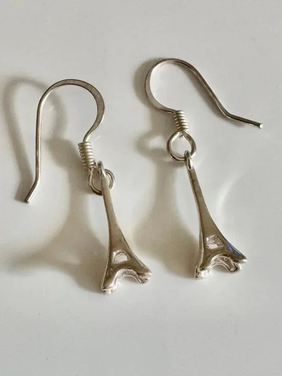 Sterling Silver Eiffel Tower Earrings – Paris Souvenir