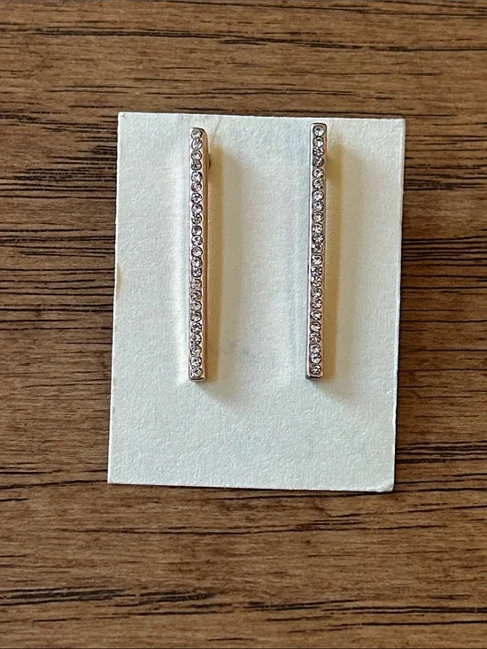 Rose Gold Bar Drop Earrings