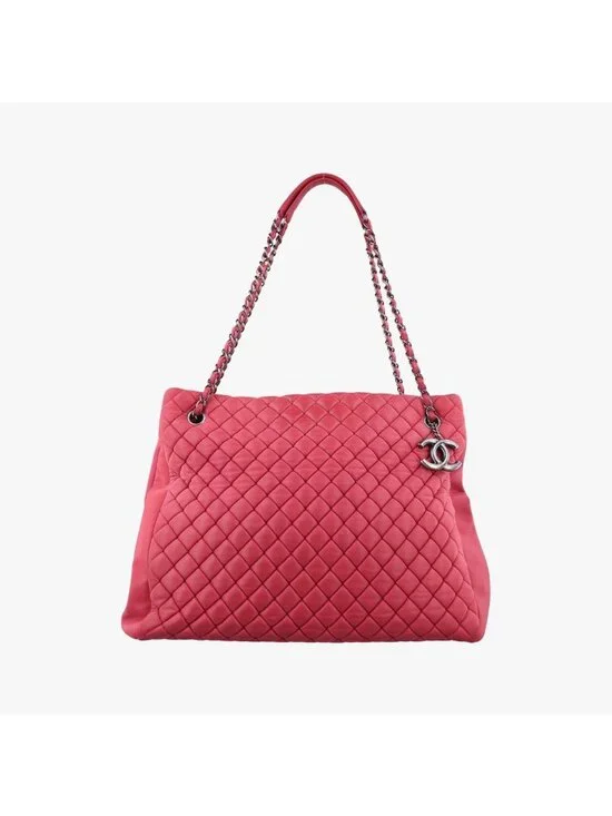 Chanel Quilted CC Logo Mademoiselle Red Leather Handbag