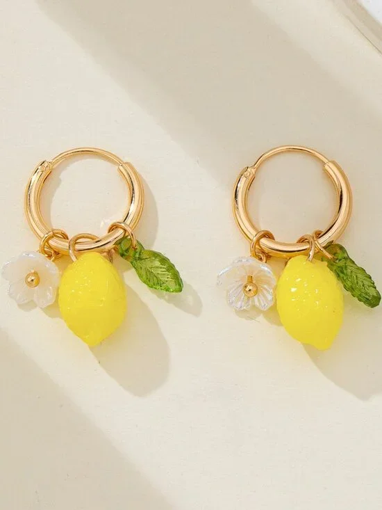LEMON CHARM DANGLE EARRINGS