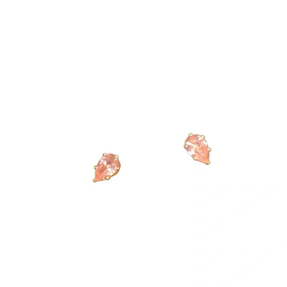 Avon pear shaped diamond style CZ pink  Stud Earrings NIB 1997