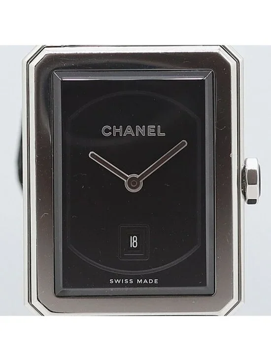 Chanel Movable Boyfriend Neo Tweed Quartz Date Black Dial Watch