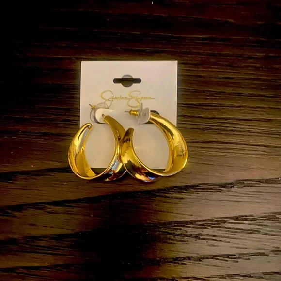 NEW Jessica Simpson thick gold earrings