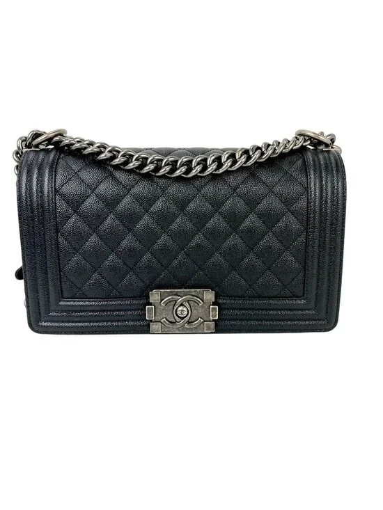 Chanel Caviar Quilted Medium Black Boy Flap Shoulder Bag