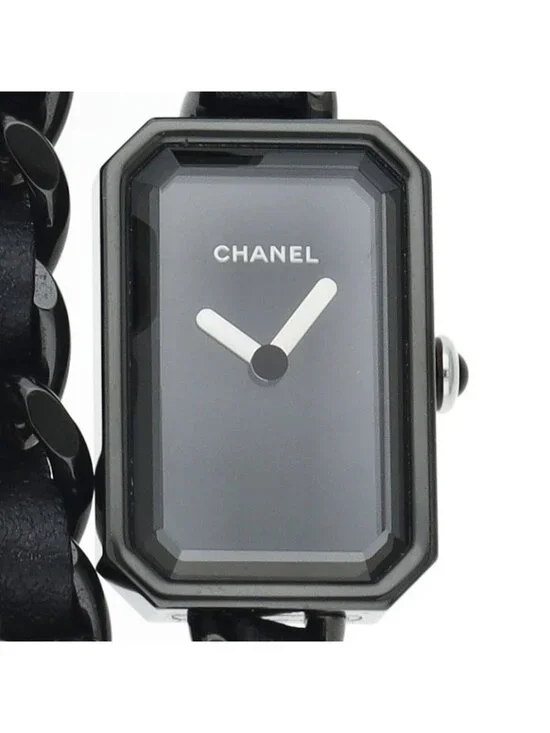 Chanel Premiere Rock Watch World Limited Pieces Box SS Leather Black