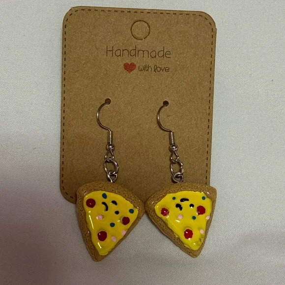 Handmade Pizza Slice Earrings