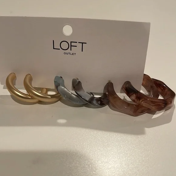 Loft 3pairs of hoop earrings