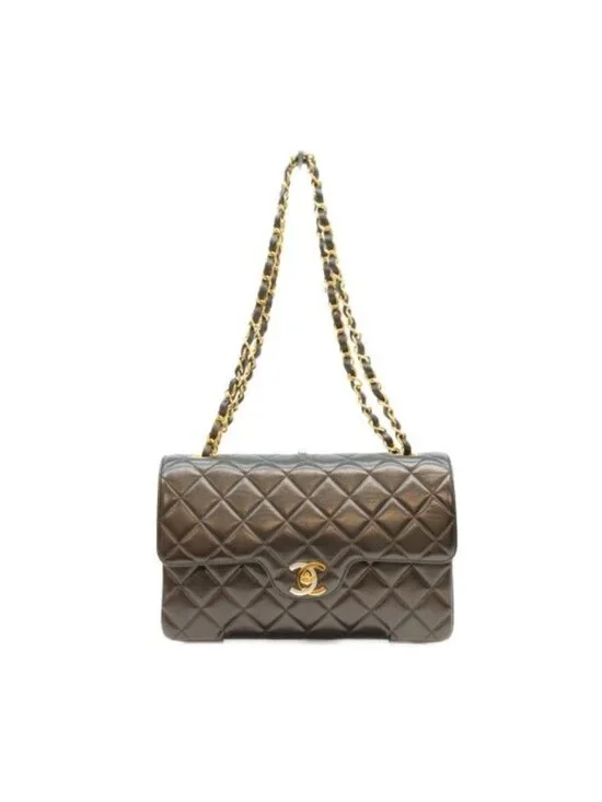Chanel Black Lamb Double Flap Limited Edition Quilted 23 Chain
