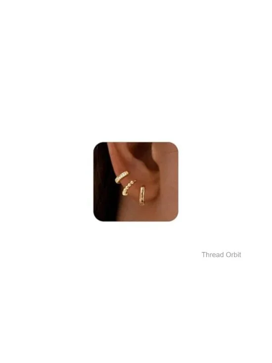 14K Gold Plated Hoop Earrings Set, Hypoallergenic CZ Huggie Earrings