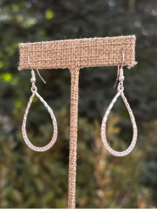 Park Lane Teardrop Hoop Dangle Earrings - Silver Tone