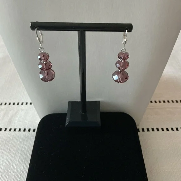 Swarovski Amethyst Crystal Drop Earrings