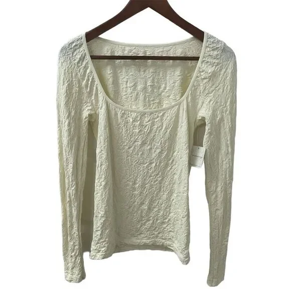 Free People Have It All Intimately Fitted Ivory Long Sleeve Women’s Size L