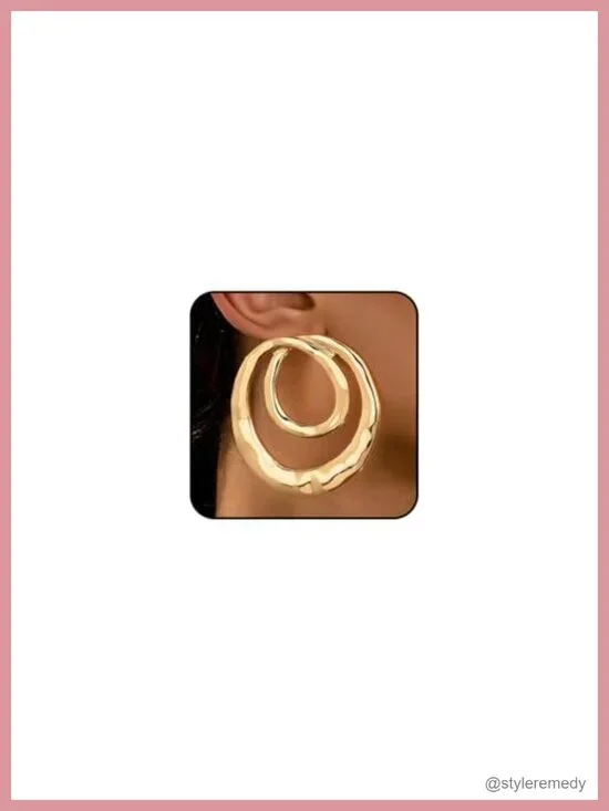 Chunky Geometric Big Dangle Earrings Large Round Statement Drop Earrings Circle