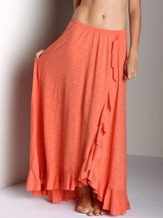 Free People Beach Cascade Convertible Skirt Tangerine