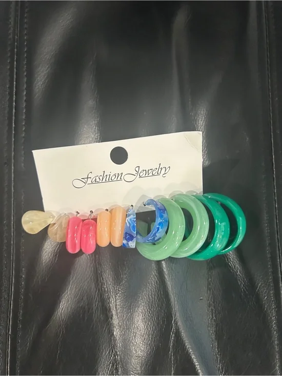 Assorted Hoop and Stud Earring Set - Multicolor