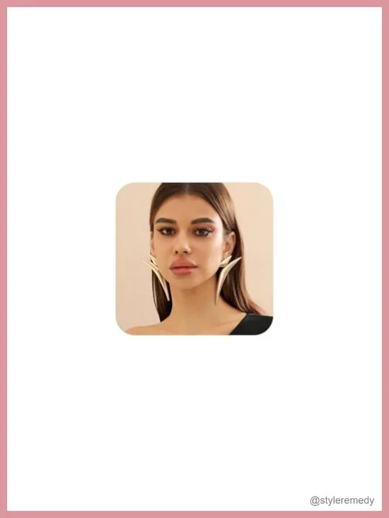 Oversized Geometric Dangle Earrings Y2K Big Irregular Drop Earring Vintage Punk