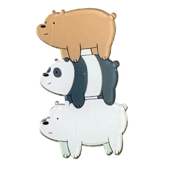 We Bare Bears Stacked Cartoon Character‎ Kids Pin Badge Brooch Acrylic 2.5