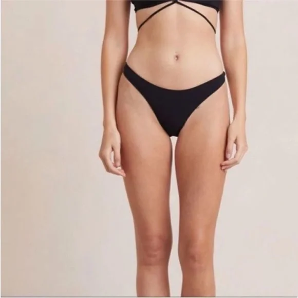 Free People x Bec + Bridge Aluna Bikini Bottom Black AUS 12 US 8 NWT