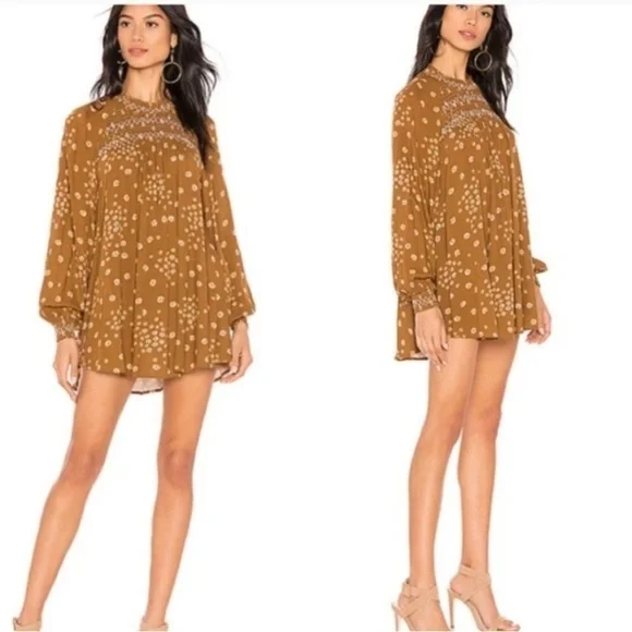 Revolve Free People Flower In Her Hair tunic dress in Mustard XS