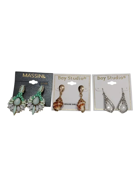 Bay Studio & Massini Set Of Three Earrings NWT
