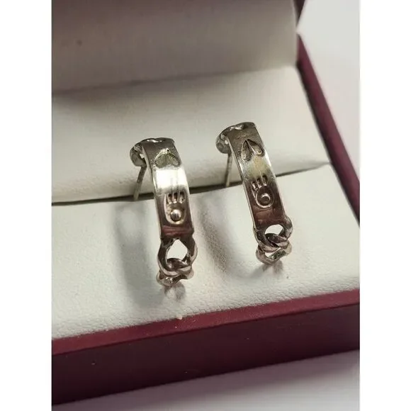 Sterling Silver Half Hoop Earrings