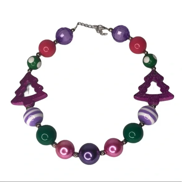 Christmas‎ Tree Chunky Bubblegum Beaded Necklace