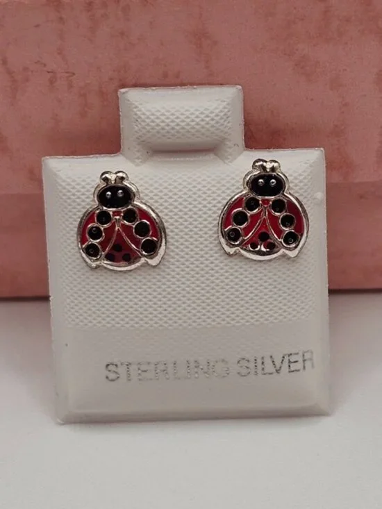 Sterling Silver 925 High Polished Butterfly Screw Back Stud Earrings