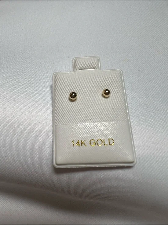 14K  3mm Gold Ball Stud Earrings