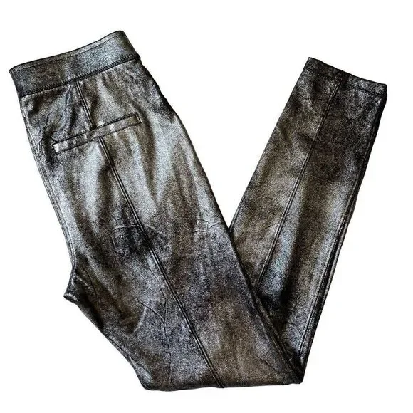 Free People Faux Leather Metallic Pant -‎ Women’s 26