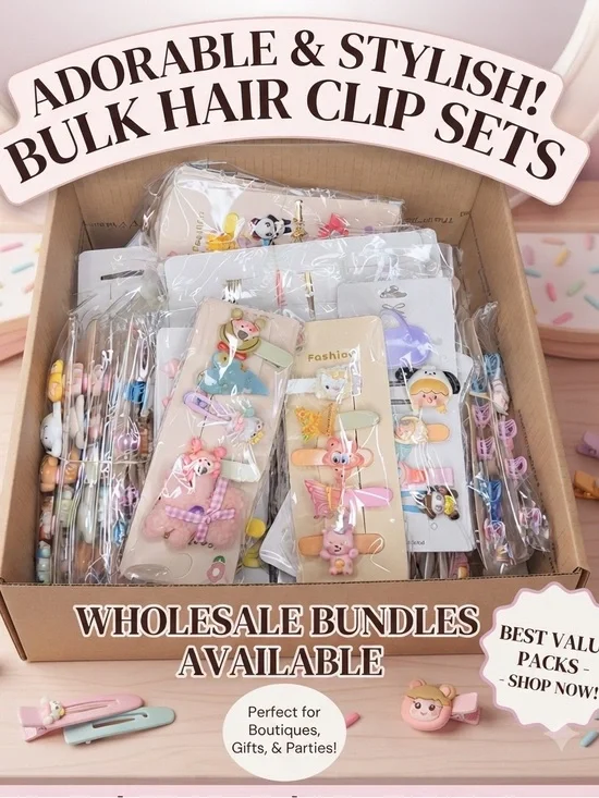 Cute Pastel Cartoon Hair Clip Set - Mixed Characters
