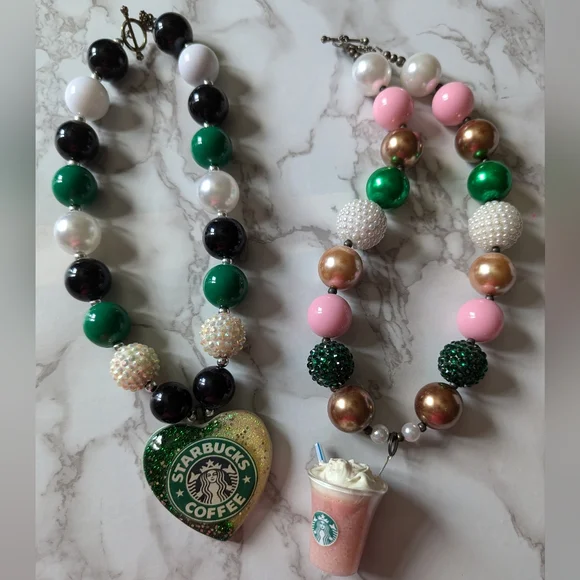 Starbucks Bubblegum kids necklaces