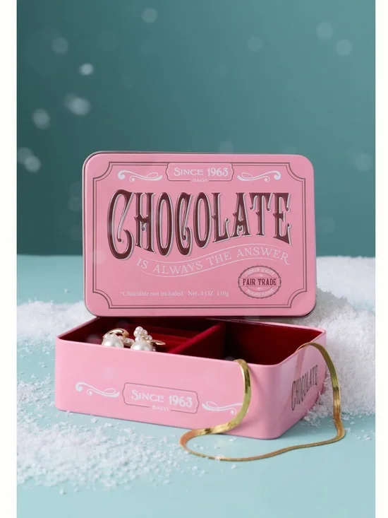 Anthropologie Jewelry Box Sweets Tin Sugar Chocolate Trinket Container New