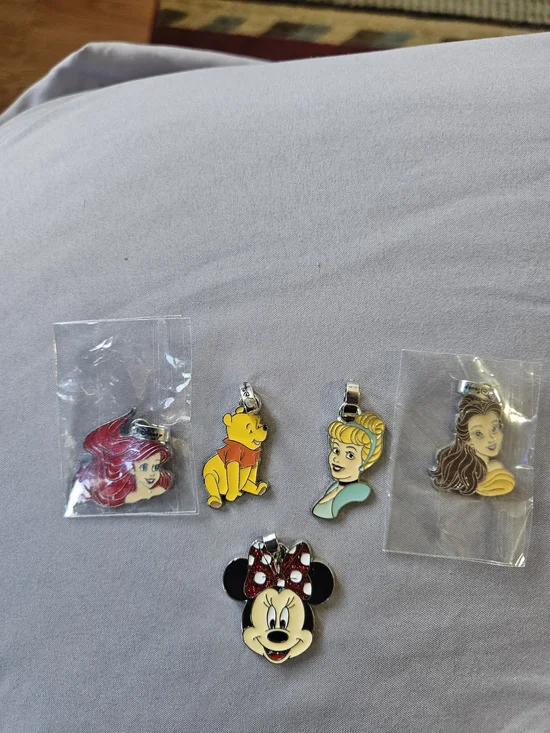 Disney-Inspired Kids Character Pendant Charms - Mixed Colors