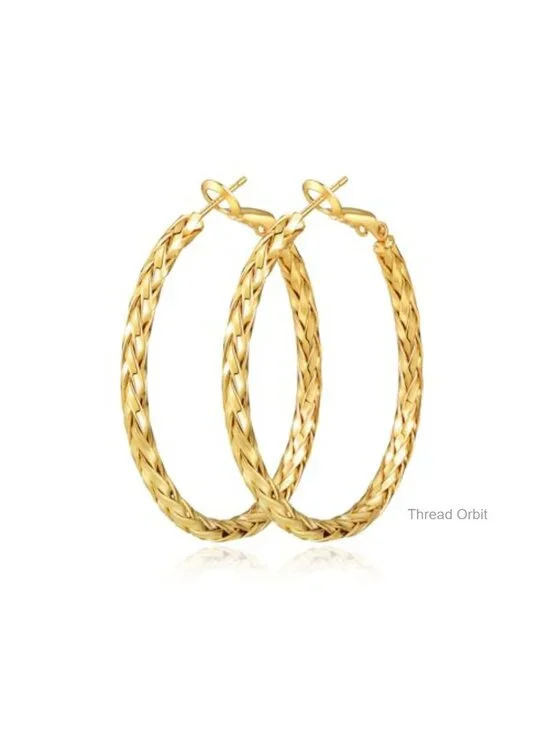 925 Sterling Silver Twisted Hoop Earrings Lightweight Hypoallergenic Post