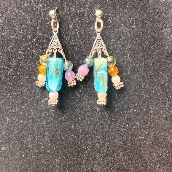 Elegant Multicolor .925 Dangle Earrings‎