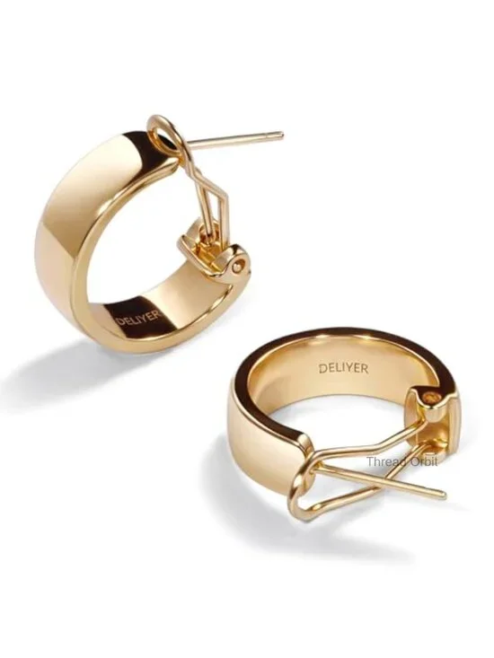 Hypoallergenic Chunky Huggie Hoop Earrings Non Tarnish Lightweight