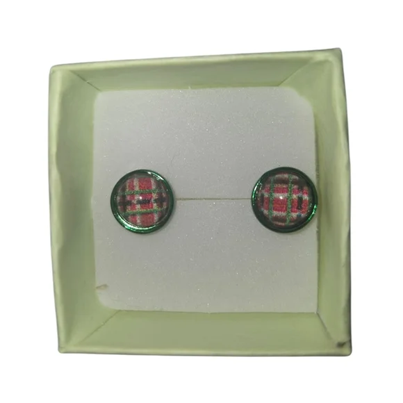 Plaid Kid's Earrings‎