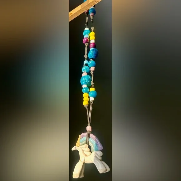🦄 Handmade Unicorn Colorful Beaded Necklace or hanging decor