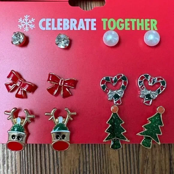 Kohl's Celebrate Together Holiday Earrings Set - Red, Green, Silver