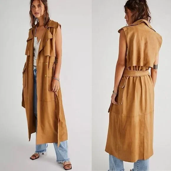 New Free People Marseille Leather Vest