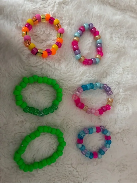 Set of 6 Handmade Beaded Bracelets