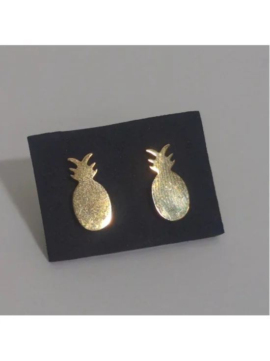 Pineapple Stud Earrings Gold