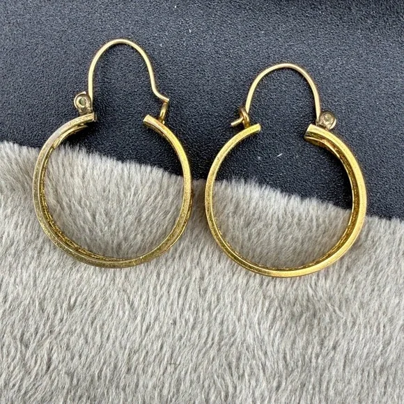 Vintage Gold Filled‎ Hoop Earrings Signed KL