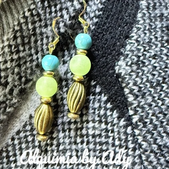 Turquoise and gold  earrings