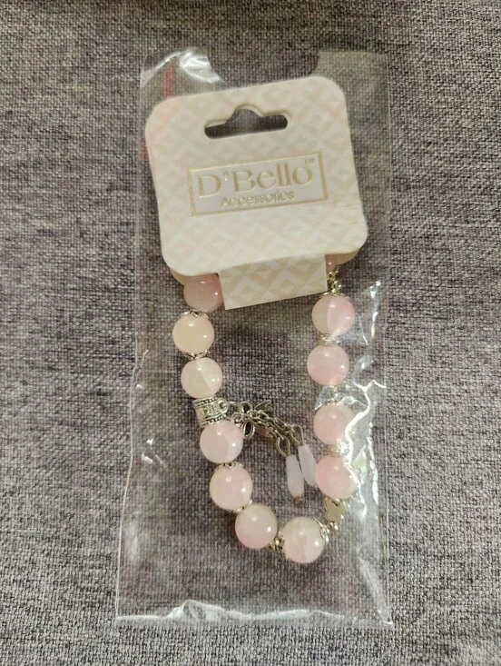D'Bello Accessories Pink Beaded Bracelet