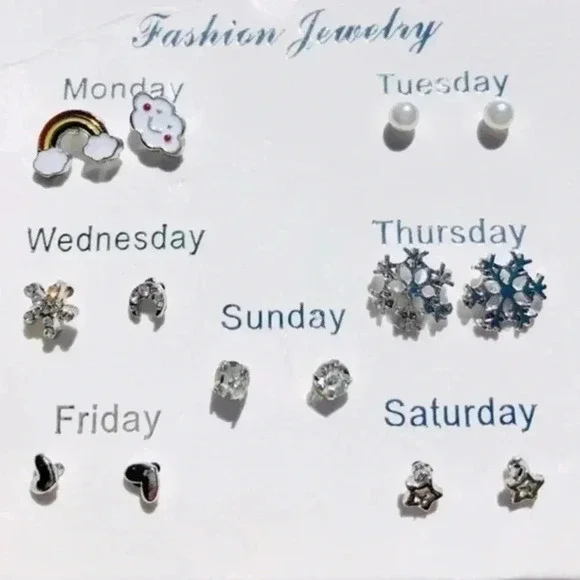 Set of 7 Stud Earrings NWT 3
