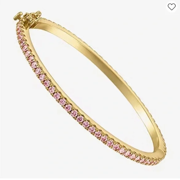 Junior Jewels Kids' 14k‎ Gold Plated Cubic Zirconia Bangle Bracelet