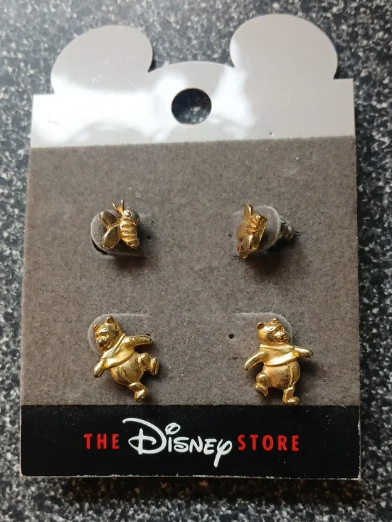 Disney Gold-Tone Winnie the Pooh and Bee Kids Earring Set